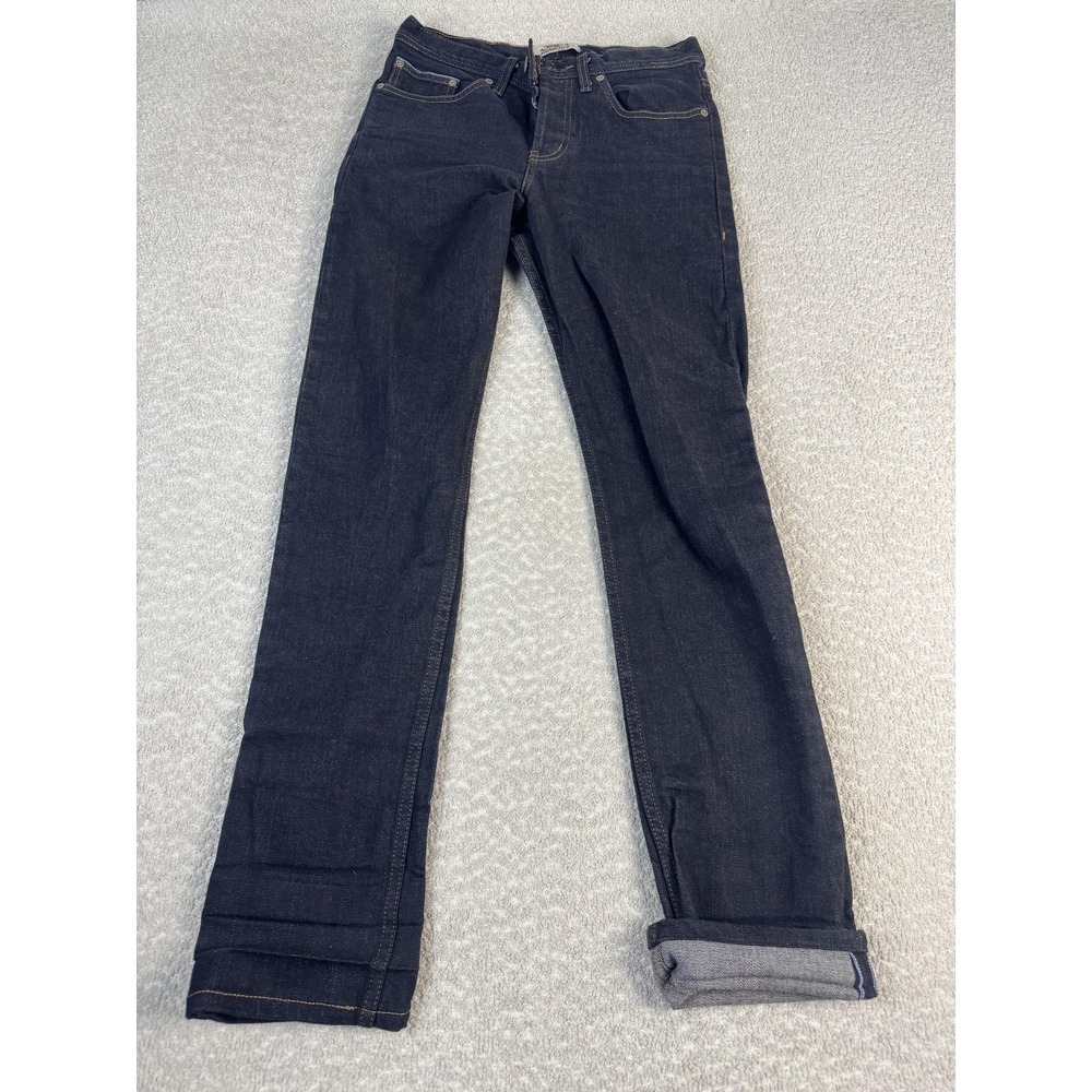 Naked & Famous Denim Jeans Mens 28x32 Blue Raw Selvedge Straight Button Fly